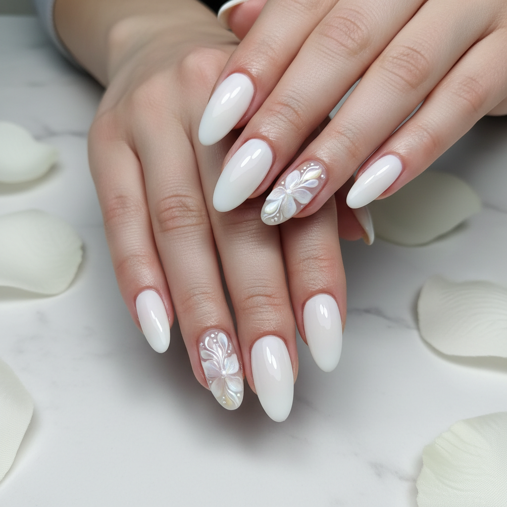 Nail Art Acrílico Branco Leitoso